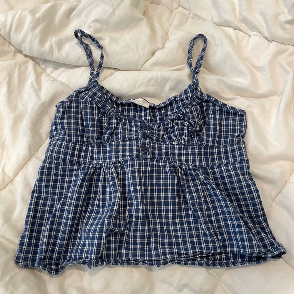 brandy melville gingham babydoll top